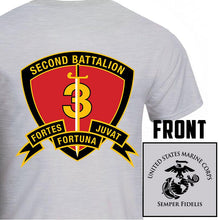 Load image into Gallery viewer, 2dBn 3d Marines USMC Unit T-Shirt, 2ndBn 3rd Marines logo, USMC gift ideas for men, Marine Corp gifts men or women 2nd Bn 3rd Marines, Second Battalion Third Marines
