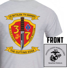 Load image into Gallery viewer, 3rd Bn 7th Marines USMC Unit T-Shirt, 3rd Bn 7th Marines logo, USMC gift ideas for men, Marine Corp gifts men or women 3rd Bn 7th Marines
