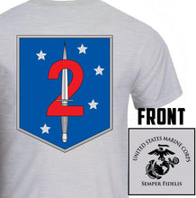 Load image into Gallery viewer, 2nd MSOB USMC Unit T-Shirt, 2nd MSOB logo, USMC gift ideas for men, Marine Corp gifts men or women 2nd MSOB 2nd Marine Raider Battalion
