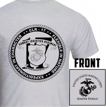 Load image into Gallery viewer, Combat Logistics Regiment Unit Logo Heather Grey Short Sleeve T-Shirt
