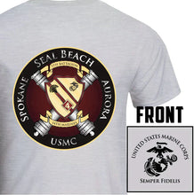 Load image into Gallery viewer, 5th Bn 14th Marines USMC Unit Long Sleeve T-Shirt, 5th Bn 14th Marines, USMC unit gear, 5th Bn 14th Marines logo, 5th Battalion 14th Marines logo, USMC gift ideas for men, Marine Corp gifts
