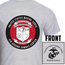Load image into Gallery viewer,  Combat Logistics Battalion 7 USMC Unit T-Shirt, CLB-7 USMC Unit logo, USMC gift ideas for men, Marine Corp gifts men or women CLB-7, Combat Logistics Battalion 7

