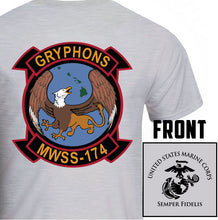 Load image into Gallery viewer, MWSS-174 USMC Unit T-Shirt, MWSS-174 logo, USMC gift ideas for men, Marine Corp gifts men or women 
