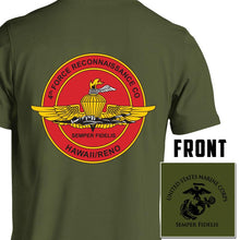 Load image into Gallery viewer, 4th Force Reconnaissance Company Marines Unit Logo OD Green Short Sleeve Unit T-Shirt
