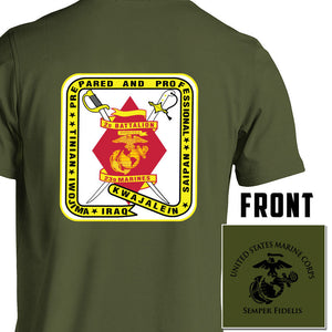 2d Battalion 23rd Marines Unit Logo OD Green Short Sleeve T-Shirt