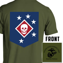 Load image into Gallery viewer, Marine Raiders USMC Unit T-Shirt, Marine Raiders, USMC unit gear, Marine Raiders logo, Marine Raider Regiment logo, USMC gift ideas for men, Marine Corp gifts men or women od green pt shirt
