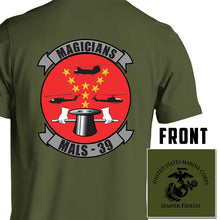 Load image into Gallery viewer, Marine Aviation Logistics Squadron 39 (MALS-39) USMC Unit T-Shirt, MALS-39 logo, USMC gift ideas for men, Marine Corp gifts men or women MALS-39 
