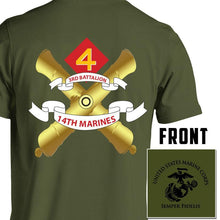 Load image into Gallery viewer, 3rd Bn 14th Marines USMC Unit T-Shirt, 3rd Bn 14th Marines logo, USMC gift ideas for men, Marine Corp gifts men or women
