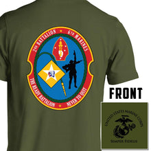 Load image into Gallery viewer, 2nd Bn 6th Marines USMC Unit T-Shirt, 2nd Bn 6th Marines logo, USMC gift ideas for men, Marine Corp gifts men or women 2nd Bn 6th Marines 2d Bn 6th Marines green
