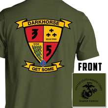 Load image into Gallery viewer, 3rd Bn 5th Marines USMC Unit T-Shirt, 3rd Bn 5th Marines logo, USMC gift ideas for men, Marine Corp gifts men or women 3rd Bn 5th Marines 3d Bn 5th Marines  green
