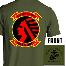 Load image into Gallery viewer, Marine Air Support Squadron-1 (MASS-1) USMC Unit T-Shirt, MASS-1 USMC Unit logo, USMC gift ideas for men, Marine Corp gifts men or women MASS-1 
