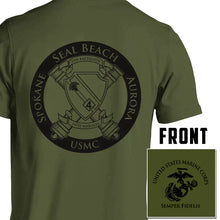 Load image into Gallery viewer, 5th Bn 14th Marines USMC Unit Long Sleeve T-Shirt OD Green
