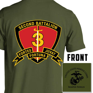 2dBn 3d Marines USMC Unit T-Shirt, 2ndBn 3rd Marines logo, USMC gift ideas for men, Marine Corp gifts men or women 2nd Bn 3rd Marines, Second Battalion Third Marines