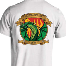 Load image into Gallery viewer, 1st Supply Battalion Unit Logo White Short Sleeve T-Shirt
