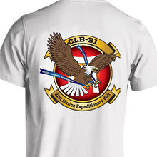 Load image into Gallery viewer, Combat Logistics Battalion 31 USMC Unit T-Shirt, CLB-31 USMC Unit logo, USMC gift ideas for men, Marine Corp gifts men or women CLB-31, Combat Logistics Battalion 31
