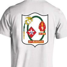 Load image into Gallery viewer, 1st Bn 6th Marines USMC Unit T-Shirt, 1st Bn 6th Marines logo, USMC gift ideas for men, Marine Corp gifts men or women 

