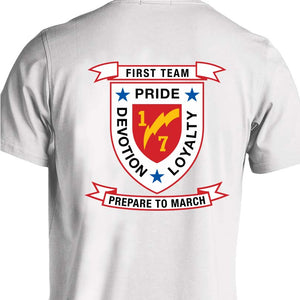 1st Bn 7th Marines USMC Unit T-Shirt, 1st Bn 7th Marines logo, USMC gift ideas for men, Marine Corp gifts men or women 1st Bn 7th Marines