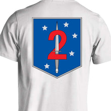 Load image into Gallery viewer, 2nd MSOB USMC Unit T-Shirt, 2nd MSOB logo, USMC gift ideas for men, Marine Corp gifts men or women 2nd MSOB 2nd Marine Raider Battalion white
