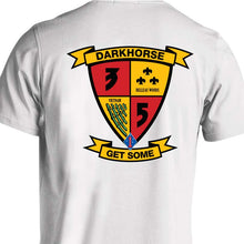 Load image into Gallery viewer, 3rd Bn 5th Marines USMC Unit T-Shirt, 3rd Bn 5th Marines logo, USMC gift ideas for men, Marine Corp gifts men or women 3rd Bn 5th Marines 3d Bn 5th Marines  white
