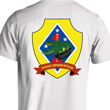 Load image into Gallery viewer, 3rd AABN USMC Unit T-Shirt, 3rd AABN logo, USMC gift ideas for men, Marine Corp gifts men or women 3rd AABN 3rd Assault Amphibian Battalion white
