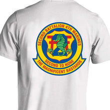 Load image into Gallery viewer, 2nd Bn 4th Marines Unit Logo White Short Sleeve  T-Shirt
