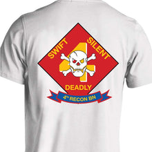Load image into Gallery viewer, 4th Reconnaissance Battalion Marines Unit Logo White Short Sleeve T-Shirt
