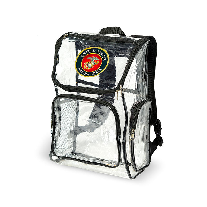 USMC Clear Backpack PVC Heavy Duty Transparent Backpack