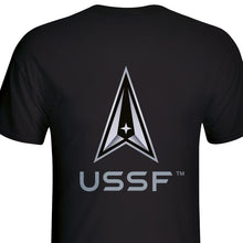 Load image into Gallery viewer, United States Space Force Black T Shirt – USSF Gifts
