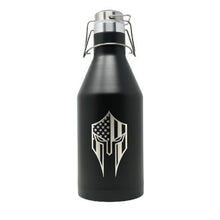 Load image into Gallery viewer, 64 oz Spartan Black Double Wall Vacuum Insulated Stainless Steel Growler
