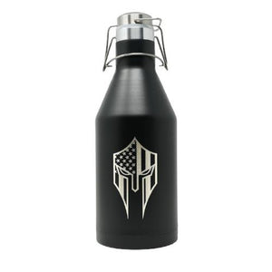 64 oz Spartan Black Double Wall Vacuum Insulated Stainless Steel Growler