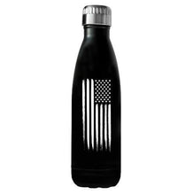 Load image into Gallery viewer, 17oz American Flag Stainless Steel Black Water Bottle
