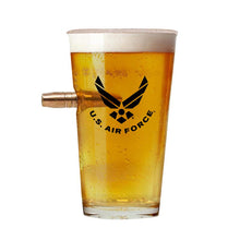 Load image into Gallery viewer, Air Force Bullet Unique Beer Glass – Real .50 Caliber Bullet Design 16 Oz., Air Force Bullet Glass
