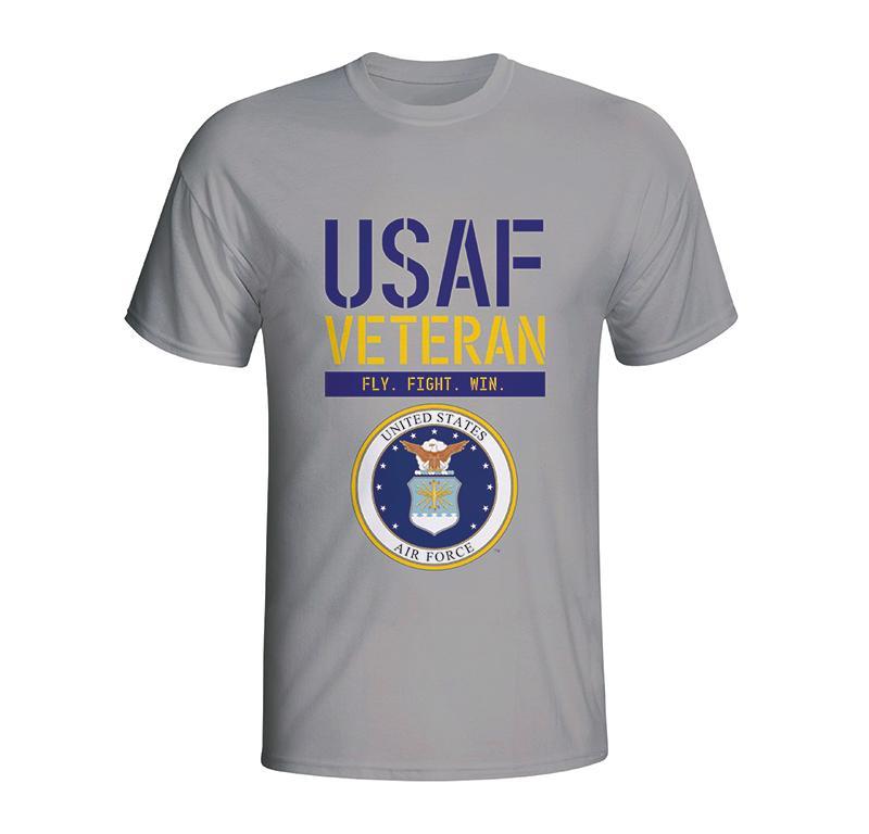USAF Veteran T-Shirt, Grey Air Force T-Shirt, Fly Fight Win T-Shirt, USAF Aim High, United States Air Force