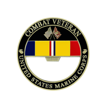 Load image into Gallery viewer, USMC Combat Veteran Bottle Opener, USMC Combat Veteran Bottle Opener Coin, USMC Combat Vet, Combat Vet Coin, Combat Veteran Bottle Opener, USMC Combat Veteran, Marine Corps Combat Veteran Gifts
