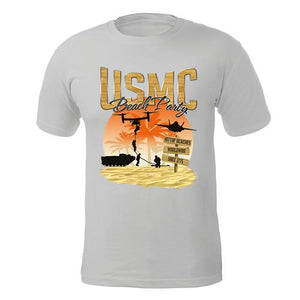Heather Grey USMC Beach Party T-Shirt
