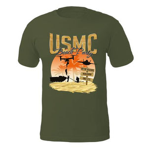 OD Green USMC Beach Party T-Shirt