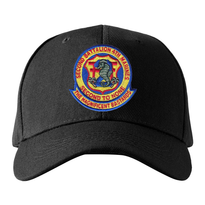 2nd Battalion 4th Marines Unit Logo Black Flex Fit Hat
