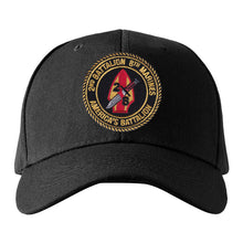 Load image into Gallery viewer, 2nd Battalion 8th Marines Unit Logo Black Embroidered Flex Fit Hat
