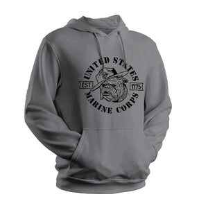USMC Old School Devil Dog Est 1775 Grey Sweatshirt