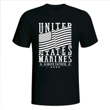 Load image into Gallery viewer, United States Marines Waving Flag Black T-Shirt
