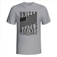 Load image into Gallery viewer, United States Marines Waving Flag Grey T-Shirt
