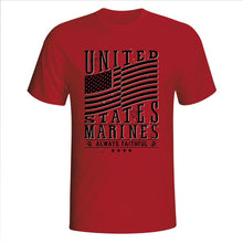 Load image into Gallery viewer, United States Marines Waving Flag Red T-Shirt
