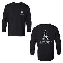Load image into Gallery viewer, Black Long Sleeve USSF Space Force T-Shirt
