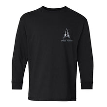 Load image into Gallery viewer, Black Long Sleeve USSF Space Force T-Shirt
