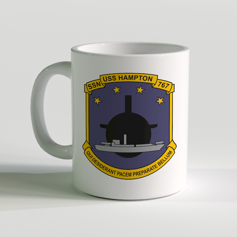 USS Hampton Coffee Mug, USS Hampton SSN-767, USN SSN-767