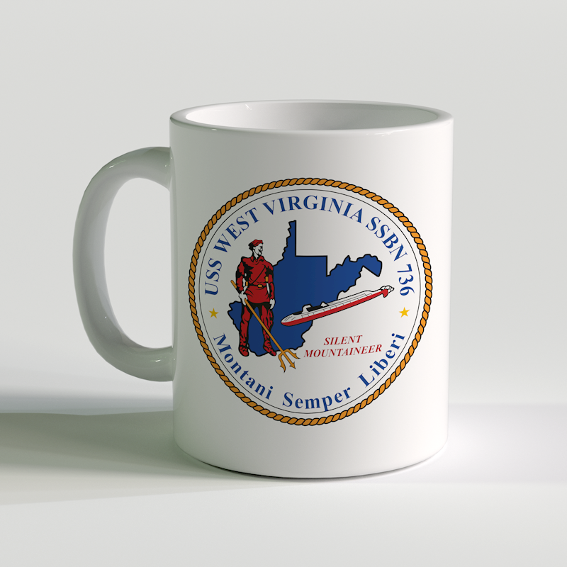 USS West Virginia Coffee Mug, USS West Virginia SSBN 736, SSBN 736, USN SSBN 736