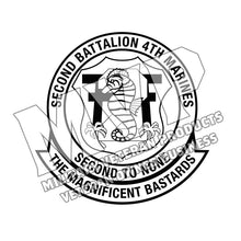 Load image into Gallery viewer, 2/4 USMC Unit Logo, Second Battalion Fourth Marines Unit Logo, 2dBn 4th Marines
