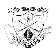 Load image into Gallery viewer, 1stBn 5th Marines Unit Logo, USMC 1/5 Unit Logo, First Battalion 5th Marines Unit Logo
