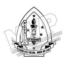 Load image into Gallery viewer, First Battalion Second Marines Unit Logo, 1/2 USMC Unit Logo, 1st Battalion 2nd Marines, 1st B n 2d Marines
