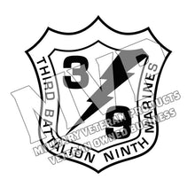 Load image into Gallery viewer, Third Battalion Ninth Marines Unit Logo, 3/9 USMC Unit Logo, 3d Battalion 9th Marines Unit Logo
